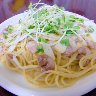 豚肉と長ねぎの和風パスタ